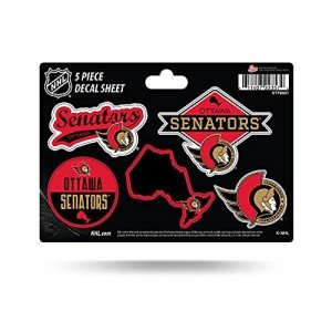 Rico Industries NHL Ottawa Senators 5-Piece Die-Cut Decal Sheet