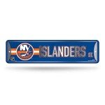Rico Industries NHL Hockey New York Islanders Metal Street Sign 4" x 15" Home Décor - Bedroom - Office - Man Cave,Silver