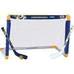 Franklin Sports Nashville Predators Mini Hockey Set - Knee Hockey Goal, Ball, & 2 Hockey Stick Combo Set - Mini Goal Net - NHL Official Hockey Set