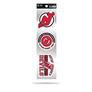 Rico Industries NHL Hockey New Jersey Devils 3-Piece Retro Spirit Decals Retro Decal Set