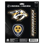 Fanmats NHL Nashville Predators Team Decal, 3-Pack, Yellow
