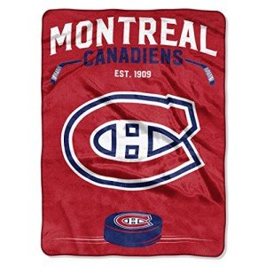 Northwest NHL Montreal Canadiens Unisex-Adult Raschel Throw Blanket, 60" x 80", Inspired