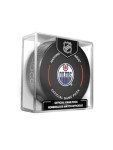 Edmonton Oilers Official Game Hockey Puck with Holder