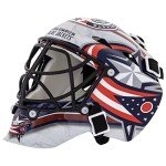 NHL Columbus Blue Jackets Team Logo Mini Hockey Goalie Mask with Case - Collectible Goalie Mask with Official NHL Logos and Colors