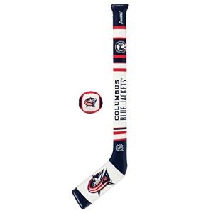 Franklin Sports Columbus Blue Jackets NHL Mini Soft Hockey Stick Set - NHL Team Soft Foam Mini Hockey Stick and Ball Set - Great Toy for Kids