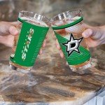 Rico Industries NHL Hockey Dallas Stars 16 oz Pint Glasses with Digitally Printed Logo, Set of 2 Classic Drinking Glasses, for Fans, Dishwasher Safe