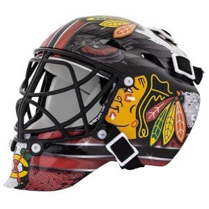 NHL St. Louis Blues Team Logo Mini Hockey Goalie Mask with Case - Collectible Goalie Mask with Official NHL Logos and Colors,Black