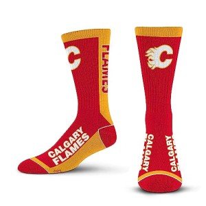 For Bare Feet NHL CALGARY FLAMES MVP Crew Sock Team Color Large
