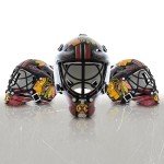 NHL St. Louis Blues Team Logo Mini Hockey Goalie Mask with Case - Collectible Goalie Mask with Official NHL Logos and Colors,Black