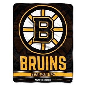 Northwest NHL Boston Bruins Unisex-Adult Micro Raschel Throw Blanket, 46" x 60", Break Away