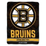 Northwest NHL Boston Bruins Unisex-Adult Micro Raschel Throw Blanket, 46" x 60", Break Away