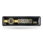 Rico Industries NHL Hockey Boston Bruins Metal Street Sign 4" x 15" Home Décor - Bedroom - Office - Man Cave,Silver