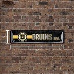 Rico Industries NHL Hockey Boston Bruins Metal Street Sign 4" x 15" Home Décor - Bedroom - Office - Man Cave,Silver