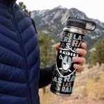 Rico Industries NFL Football Las Vegas Raiders 22oz Stainless Steel Tumbler with Lid - Great For Coffee, Tea, Water or Cocktails
