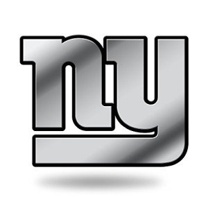 Rico Industries NFL New York Giants Chrome Finished Auto Emblem 3D Sticker , Silver