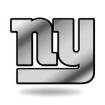 Rico Industries NFL New York Giants Chrome Finished Auto Emblem 3D Sticker , Silver