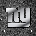 Rico Industries NFL New York Giants Chrome Finished Auto Emblem 3D Sticker , Silver