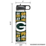Rico Industries NFL Football Green Bay Packers 22oz Stainless Steel Tumbler with Lid - Great For Coffee, Tea, Water or Cocktails