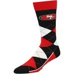For Bare Feet NFL San Francisco 49Ers Argyle Line Up Dress Sock Team Color OSFM