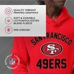 Team Fan Apparel NFL Adult Gameday Hooded Sweatshirt - Poly Fleece Cotton Blend - Stay Warm and Represent Your Team in Style (San Francisco 49ers - Red, XX-Large)