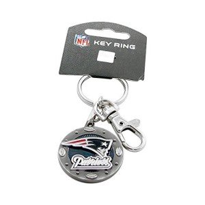 aminco NFL New England Patriots Impact Keychain, Silver, One Size