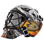 Franklin Sports NHL Anaheim Ducks Mini Hockey Goalie Mask with Case - Collectible Goalie Mask with Official NHL Logos and Colors,white