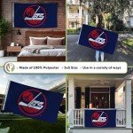 Desert Cactus Winnipeg Jets Flag NHL 100% Polyester Indoor Outdoor 3x5 feet National Hockey League Team Flags (Vintage Flag #1)