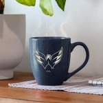 Rico Industries NHL Hockey Washington Capitals Navy 16 oz Team Color Laser Engraved Speckled Ceramic Coffee Mug