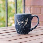 Rico Industries NHL Hockey Washington Capitals Navy 16 oz Team Color Laser Engraved Speckled Ceramic Coffee Mug