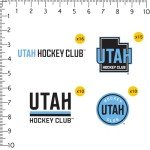 NHL Utah Hockey Club 50ct Vinyl Large Deluxe Stickers Variety Pack - Laptop, Water Bottle, Scrapbooking, Tablet, Skateboard, Indoor/Outdoor