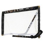 Franklin Sports Vegas Golden Knights Mini Hockey Set - Knee Hockey Goal, Ball, & 2 Hockey Stick Combo Set - Mini Goal Net - NHL Official Hockey Set