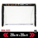 Franklin Sports Vegas Golden Knights Mini Hockey Set - Knee Hockey Goal, Ball, & 2 Hockey Stick Combo Set - Mini Goal Net - NHL Official Hockey Set