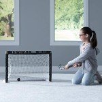 Franklin Sports Vegas Golden Knights Mini Hockey Set - Knee Hockey Goal, Ball, & 2 Hockey Stick Combo Set - Mini Goal Net - NHL Official Hockey Set