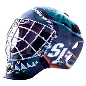 Franklin Sports San Jose Sharks Goalie Mask - Team Graphic Goalie Face Mask - GFM1500 Only for Ball & Street - NHL Official Licensed Product