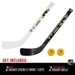 Franklin Sports Pittsburgh Penguins NHL Mini Hockey Stick Set - NHL Team Knee Hockey Stick and Ball Set - Two Players - Great Toy for Kids