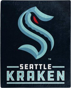 Northwest NHL Seattle Kraken Unisex-Adult Raschel Throw Blanket, 50" x 60", Signature
