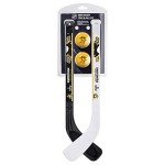 Franklin Sports Pittsburgh Penguins NHL Mini Hockey Stick Set - NHL Team Knee Hockey Stick and Ball Set - Two Players - Great Toy for Kids