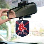 FANMATS 61543 MLB Boston Red Sox Hanging Car Air Freshener, 2 Pack, Black Ice Scent, Odor Eliminator, Shield Design with Team Logo