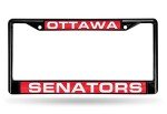 Rico Industries Ricepod NHL Ottawa Senators Black Black Laser Cut Chrome Frame 12" x 6" 12" x 6" Black Laser Cut Chrome Frame - Car/Truck/SUV Automobile Accessory
