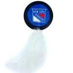 BEST PLUSH CAT TOY: NHL NEW YORK RANGERS Complete Set of 3 piece Cat Toys filled with Fresh Catnip. Incl: 1 Jersey Cat Toy, 1 Hockey Puck Cat Toy with Feathers & 1 #1 Fan Cat Toy. All with Team LOGOS
