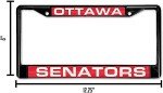 Rico Industries Ricepod NHL Ottawa Senators Black Black Laser Cut Chrome Frame 12" x 6" 12" x 6" Black Laser Cut Chrome Frame - Car/Truck/SUV Automobile Accessory