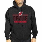 Wright & Ditson NHL Adult Heather Charcoal True Fan Hooded Sweatshirt Unisex - Unisex Cotton Poly Blend - Ultimate Comfort (New Jersey Devils - Charcoal, Large)