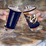 Rico Industries NHL Hockey Nashville Predators 16 oz Pint Glasses with Digitally Printed Logo, Set of 2 Classic Drinking Glasses, for Fans, Dishwasher Safe