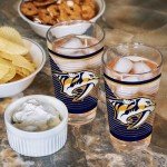Rico Industries NHL Hockey Nashville Predators 16 oz Pint Glasses with Digitally Printed Logo, Set of 2 Classic Drinking Glasses, for Fans, Dishwasher Safe
