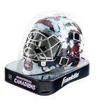 NHL Montreal Canadiens Team Logo Mini Hockey Goalie Mask with Case - Collectible Goalie Mask with Official NHL Logos and Colors