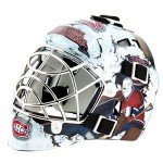 NHL Montreal Canadiens Team Logo Mini Hockey Goalie Mask with Case - Collectible Goalie Mask with Official NHL Logos and Colors