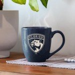 Rico Industries NHL Hockey Florida Panthers Navy 16 oz Team Color Laser Engraved Speckled Ceramic Coffee Mug