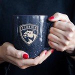 Rico Industries NHL Hockey Florida Panthers Navy 16 oz Team Color Laser Engraved Speckled Ceramic Coffee Mug