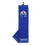 Team Golf NHL Edmonton Oilers Embroidered Golf Towel Embroidered Golf Towel, Checkered Scrubber Design, Embroidered Logo