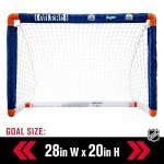 Franklin Sports NHL Edmonton Oilers Mini Hockey Set - Kids Indoor Knee Hockey Goal, Ball, + 2 Mini Hockey Stick Combo Set - Youth NHL Team Indoor Toy Knee Hockey Sets - NHL Official - Ages 3+